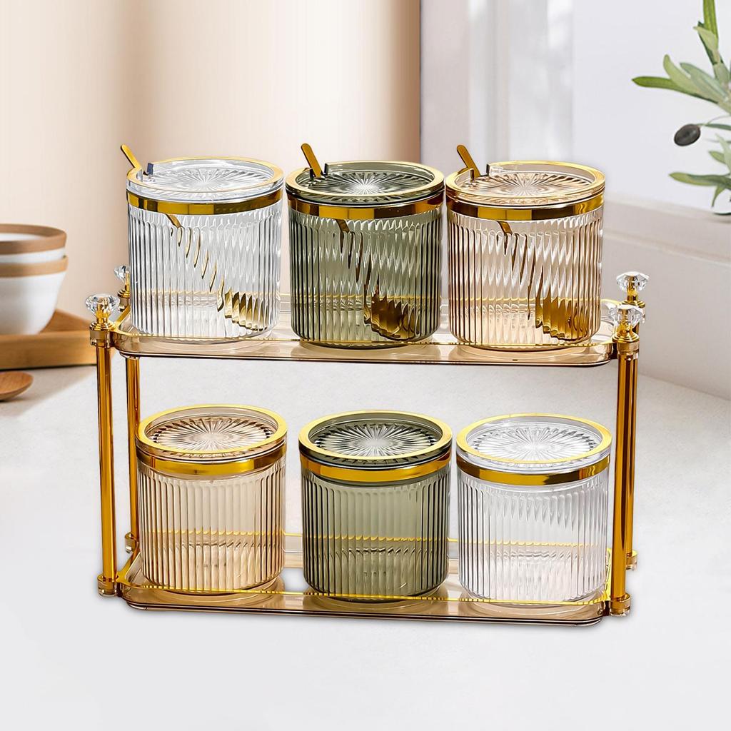 Spice Jar Counter Kitchen Multifunction Dustproof Food Storage Condiment 2