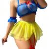 Sexy Lingerie Set Halter Maid Costume Sheer Uniform Five-Piece Role Play Lingerie for Women