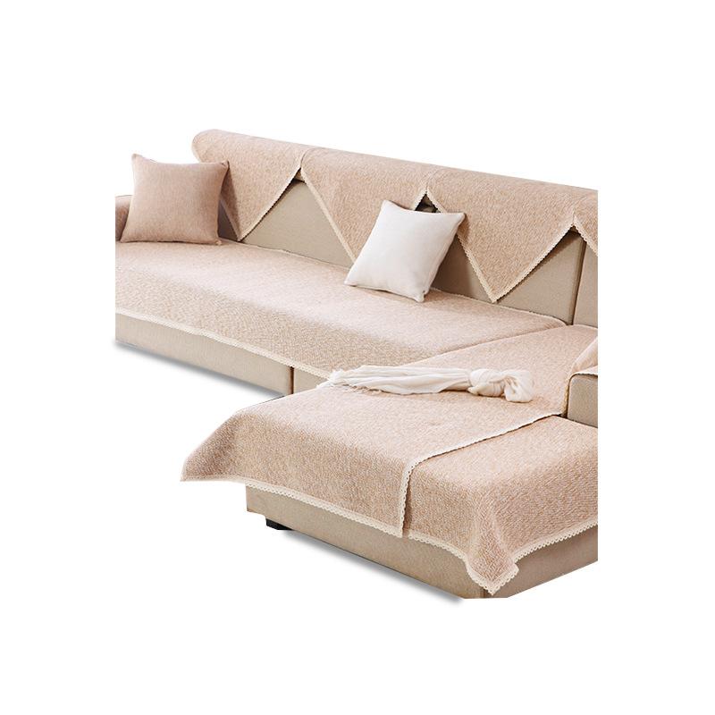 Cotton Thread Old Coarse Cloth Non-Slip Sofa Cover Simple Living Room Sofa Cover Summer Solid Color Woven Sofa Cushion