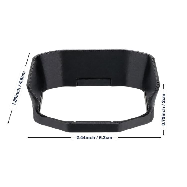 Black 3D-Printed Camera Display Shade with a Matte Retaining Frame and Raised Sections for Action Camera Bright Outdoor Framing, Action Filming,