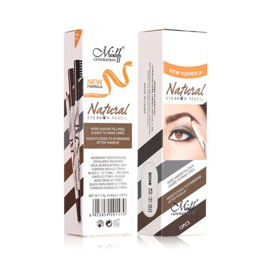 Eyebrow Pencil Hard Sweat-proof Cosmetic Wooden Non Smudge Eyebrow Pen with Brush for Women