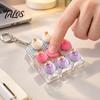 Creative Gifts for Stress Relief Dumpling Keycap Fidget Toy, Soft Squeeze Pendant with Keychain, Light Up Keychains Cute Bun Bag Charm Anxiety