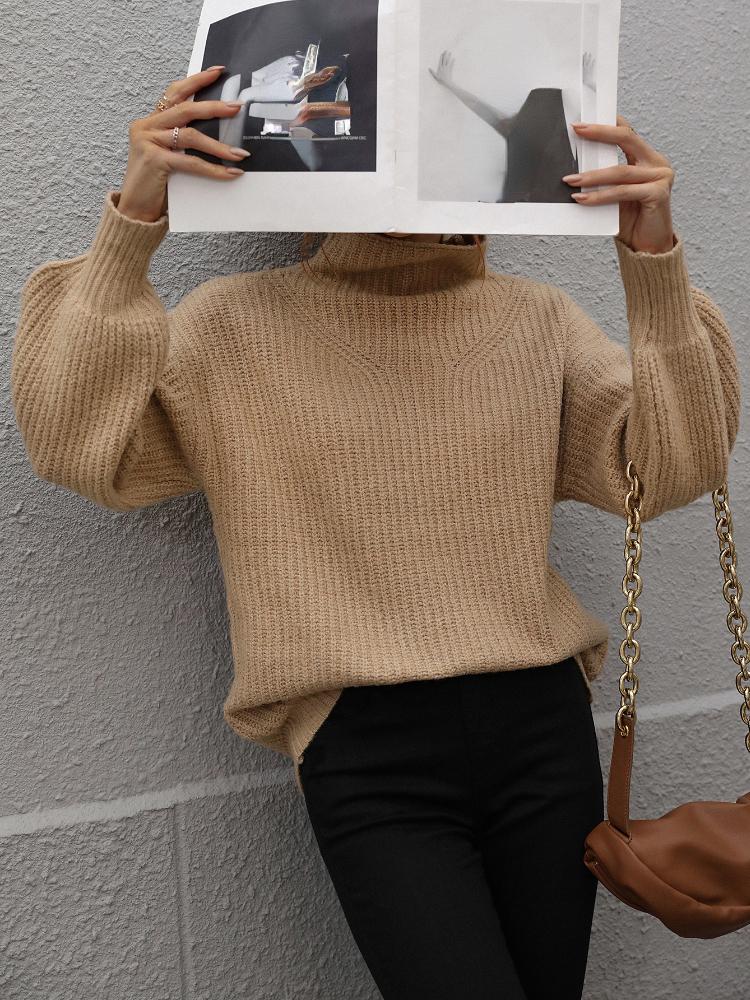 Women's Thickening Sweater Casual Vintage Solid Sweater Pullovers Female Loose Long Sleeves Kintting Top