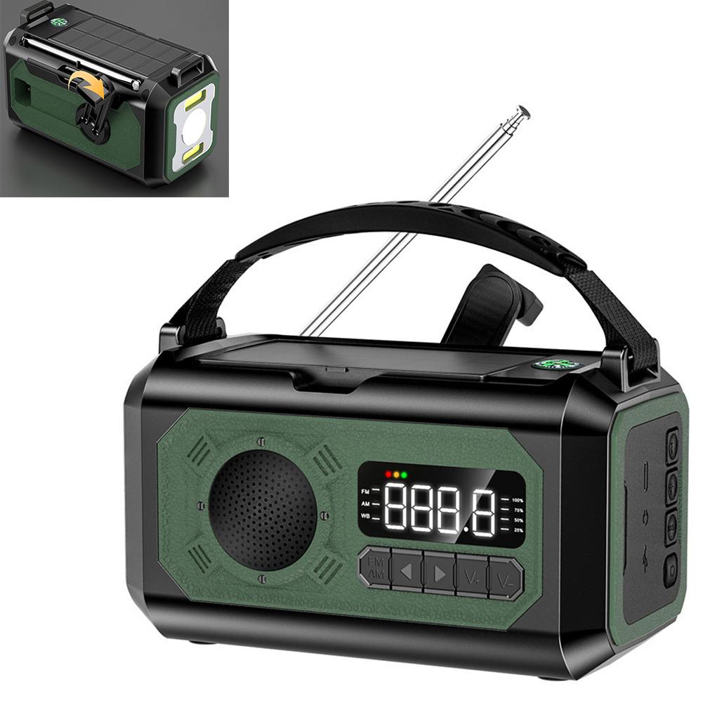 

H17 12000 мАч AM/FM Погодное радио на солнечной и ручной динамо-зарядке, портативное аварийное радио, светодиодный фонарик, лампа для чтения, SOS-сигнал для выживания