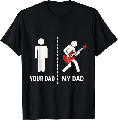 Tuo Padre Mio Padre Divertente Regalo Basso Chitarra T-Shirt Unisex