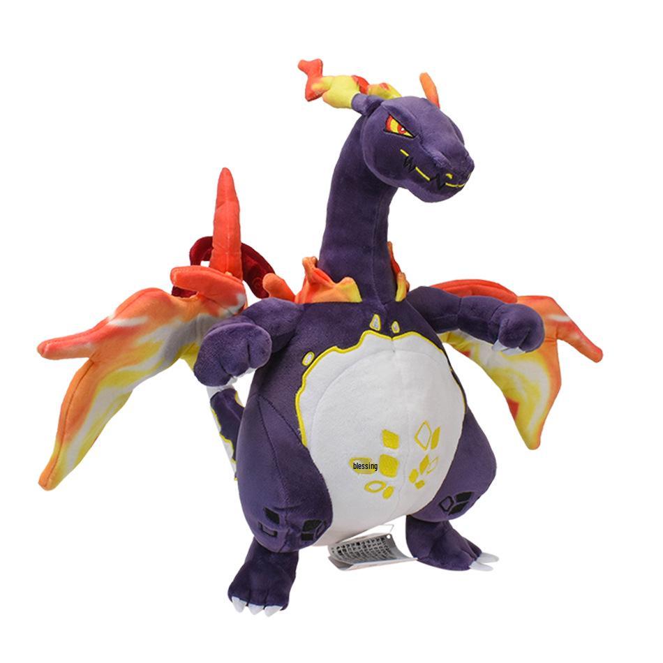Poseable Shiny Orange Gigantamax Charizard Plush Toy with Skeleton