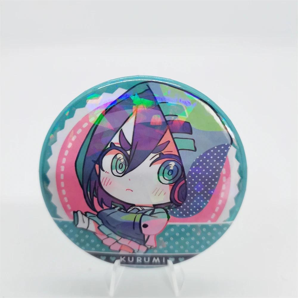 100 Girls You Cartoon Anime 58mm Laser Brooch Pin Characters Yoshimoto Shizuka Eiai Nano Pendant Jewelry