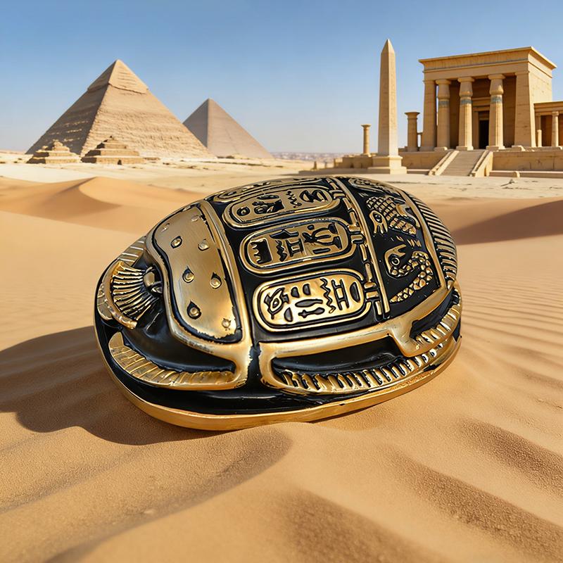 Ancient Egypt Scarab Ornament Resin Handicraft Gift Desktop Office Ornament Creativity Pharaoh Pyramid Souvenir
