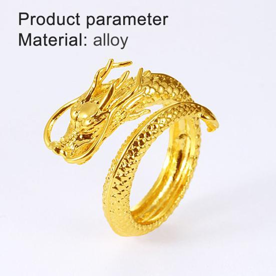 Vintage öppen gravyr män drak form dominerande ring