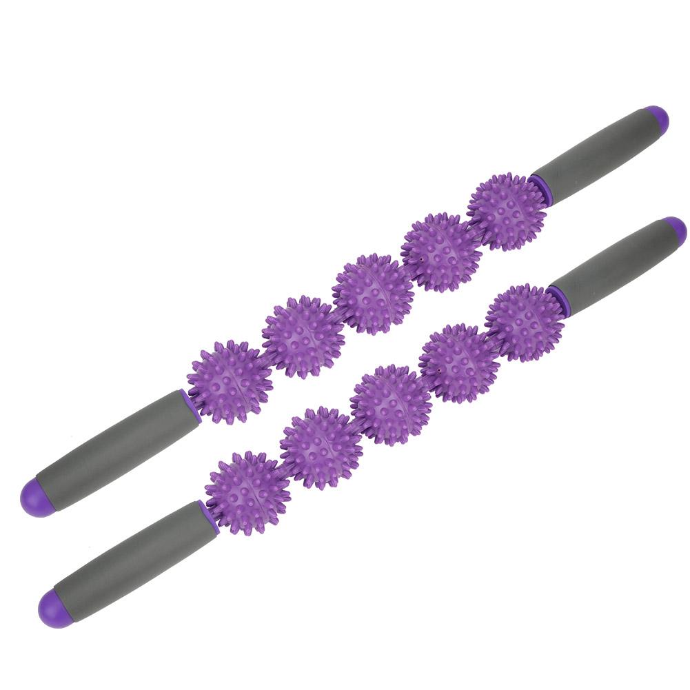 

2 шт. Массажная палка, массажер для расслабления мышц, пять шариков, колючие фасциальные ролики, ролик для йоги