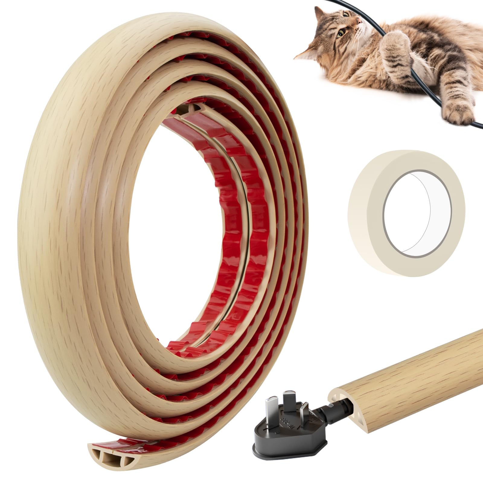 

Nokitobu Wiring Cover, Floor Cord Cover, Cable Cover, Floor-Mounted, Conceals Wires and Cords, Cord Cover, Cord Protector, Wiring Cover, Cable