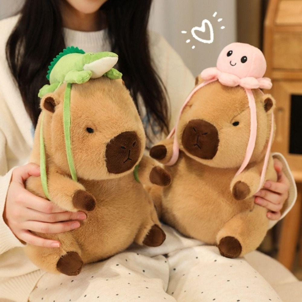 Animal Simulation Capybara Toy Animal Backpack Stuffed Capybara Doll  Children's Day