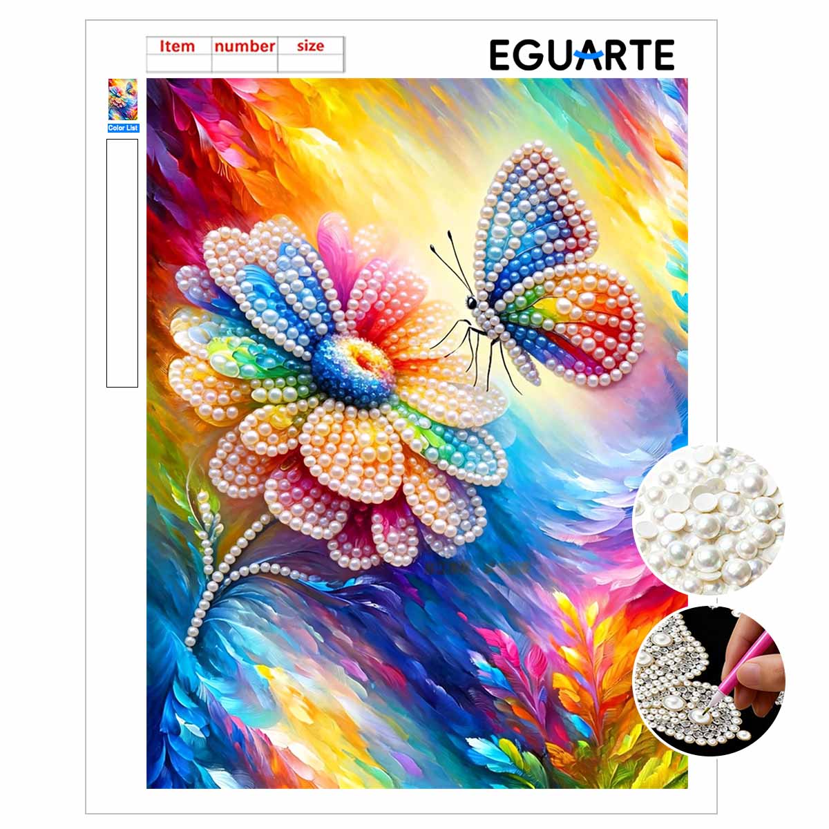 3D Perlenmalerei-Set Schmetterlingsdesign Rahmenlos DIY Perlenkunst Leinwand Freizeit Handgemachtes Bastelprodukt für Schlafzimmer Wanddekoration 30x40cm yellow