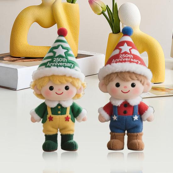 USA 250th Anniversary Cartoon Boy Plush Toy Patriotic 250 Years of The United States Stuffed Elf Doll Decoration Holiday Party Plushie Ornament