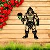 2D Barbarian Warrior Metal Wall Art, Nordic Iron Sculpture for Game Room, Living Room Decor, Man Cave, Office, Bar, Gym Battle Theme