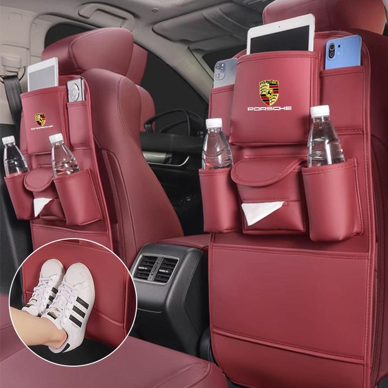 Car Organizer Back Storage Bag Anti-kick Pad For Porsche 928 Boxster Cayenne Panamera Carrera-GT 918-Spyder 968 Auto Accessories