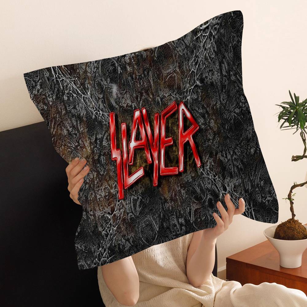 S-Slayer H-Heavy M-Metal Band Pillow Gifts Home Office Furnishings Bedroom Sofa Car Cushion Cover Case 45x45cm