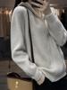 Women's Thick High Neck Zipper Cardigan - Loose Fit, Solid Color Long Sleeve Knit Sweater Coat
