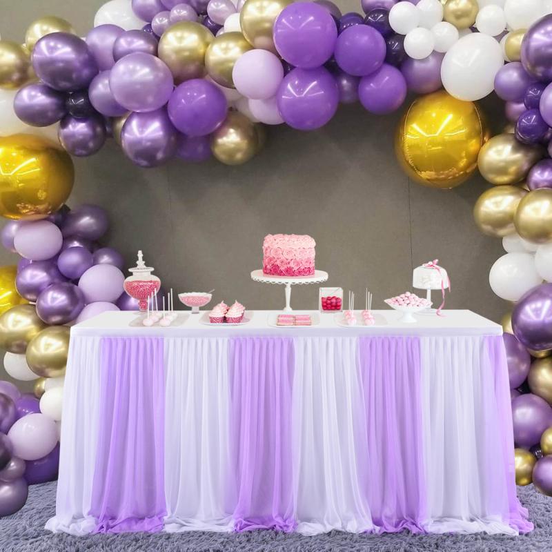 Stretch Yarn Cross-striped Table  Skirt Rectangular Table Round Table Skirt Wedding Party Decoration