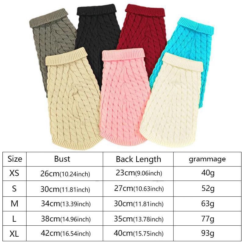 Dog Sweaters for Small Dogs Winter Warm Clothes Turtleneck Knitted Chihuahua For Sphinx Cat Dog Sweater ForYork Warm Dog Clothes