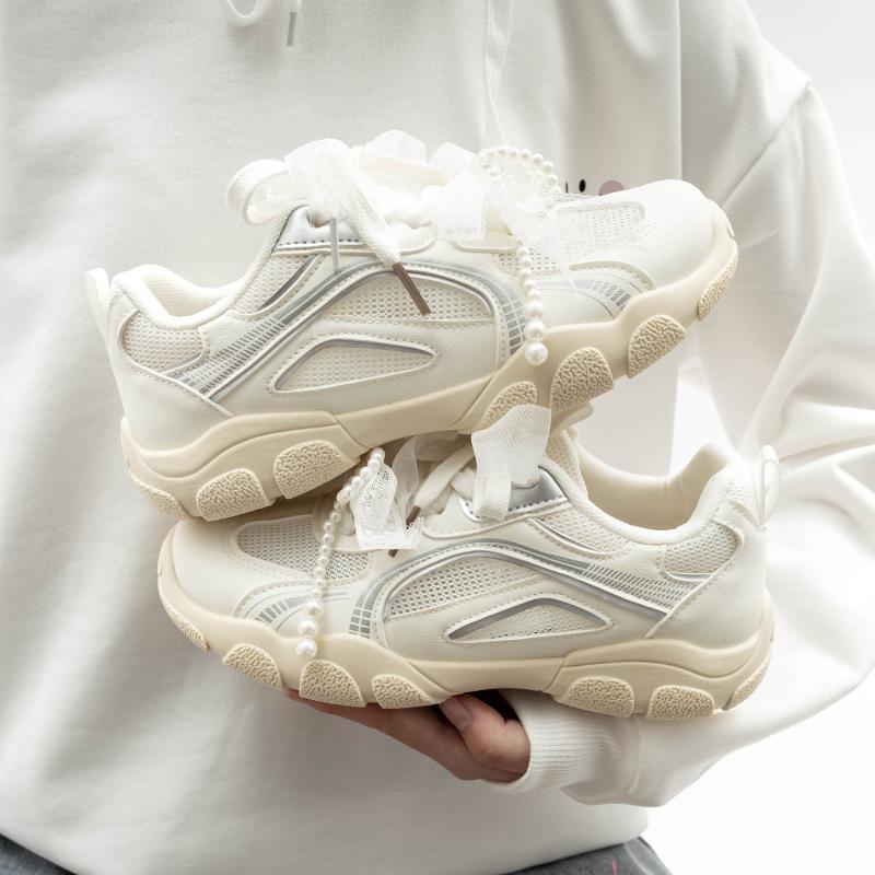 Belle shoes season breathable mesh German training shoes little white shoes student board shoes 2503