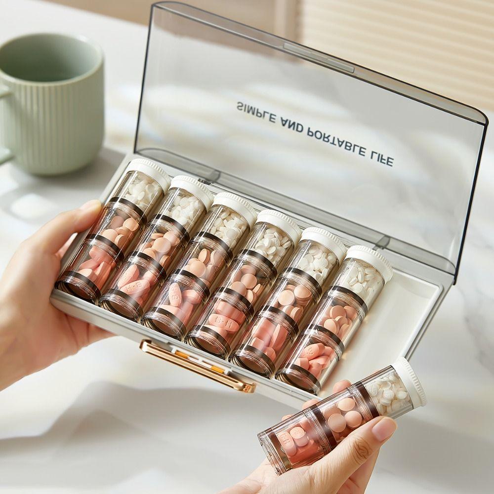 Mini Weekly Pill Organizer Box Reusable Daily Pill Box Jewelry Storage Box  Vitamins & Supplements