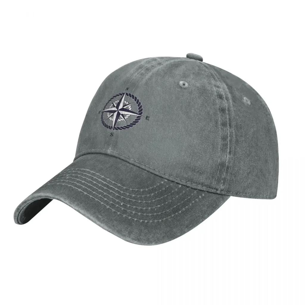Compass N.W.E.S Natural Denim Washed Baseball Cap For Men Sport Trucker Caps Spring And Summer Sunscreen Hat