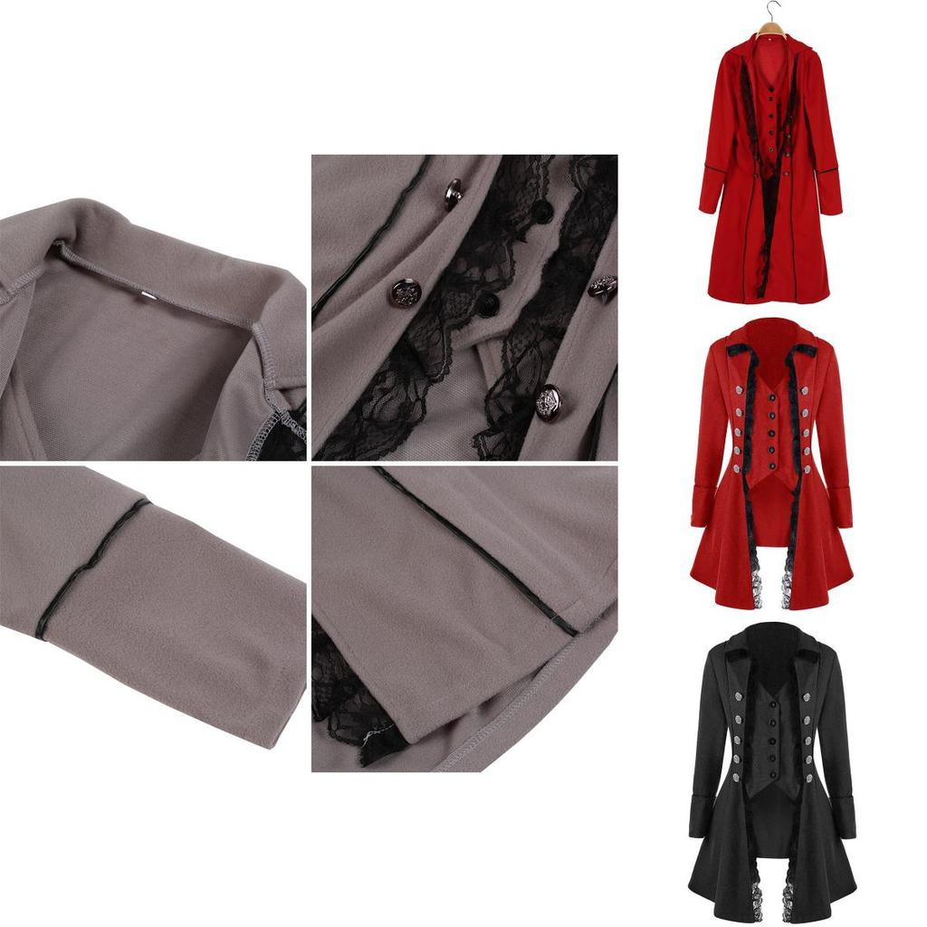 Vintage Gothic Men's Steampunk Corset Coat For Halloween Party