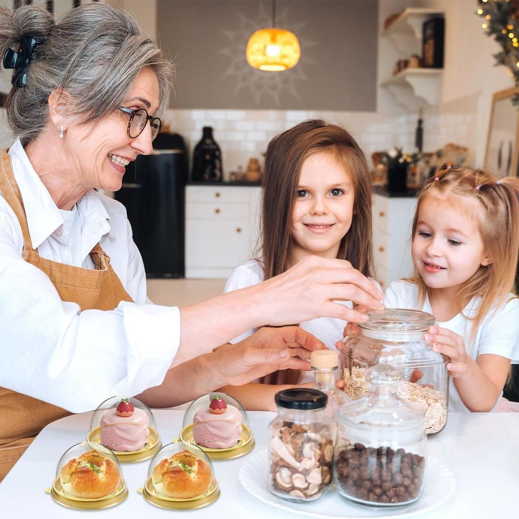 Cupcake Carrier 50 Pieces Clear Bakery Supplies Mini Cupcake Box Muffin Containers for Packaging Baking Dessert Cookie Chocolate