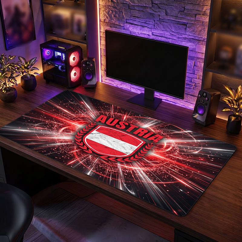 Austria Football Crest Mouse Pad, Extended Non Slip Rubber Desk Mat for Gaming Office Laptop Fan Gift