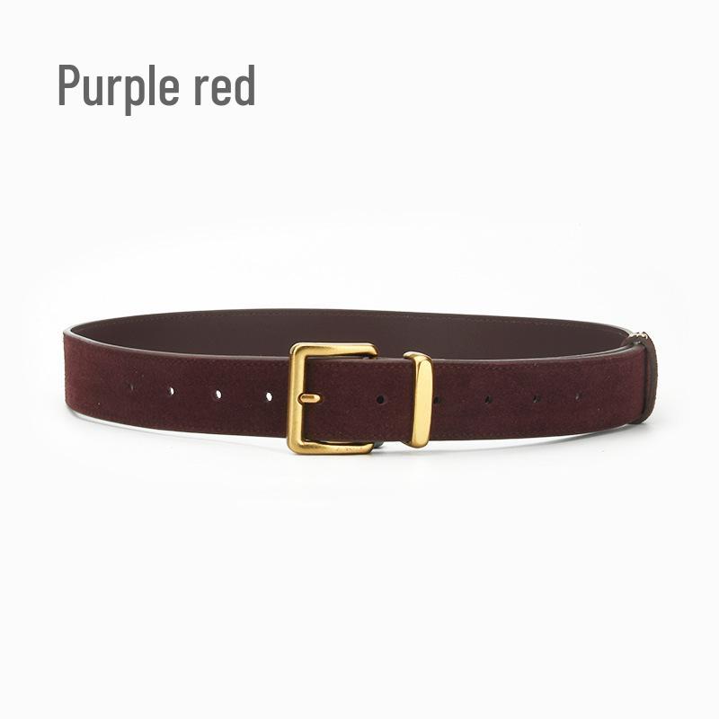 Women's Fashion Simple Versatile Suede Leather Waist Belt with Jeans Decoration