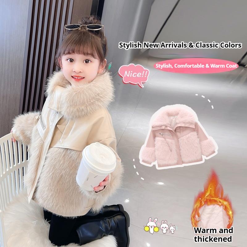 Dívčí vatovaný kabát Podzimní a zimní oblečení pro holčičky Zesílené topy a bundy