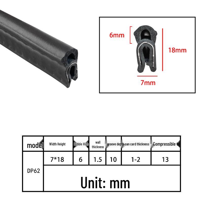 High-Temperature Resistant U-Shaped Rubber Sealing Strip for Dustproofing Electrical Cabinets and Car Doors