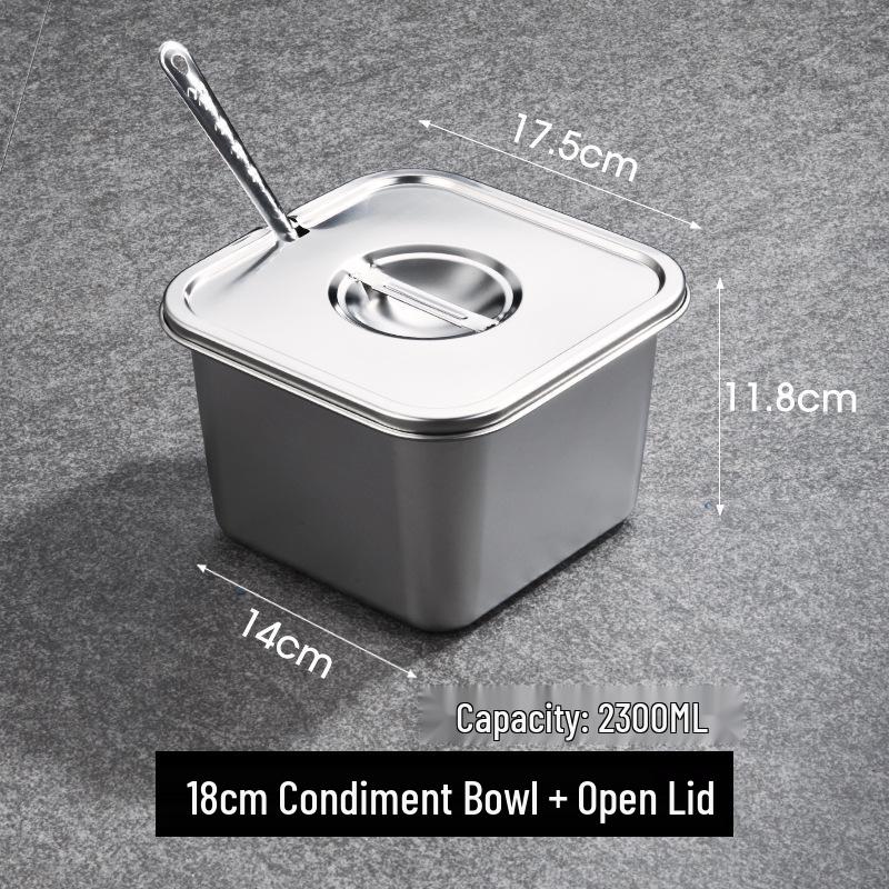Stainless Steel Seasoning Jar with Lid - Square Kitchen Storage for Spice, Jam, Oil, or Fruit Pulp.