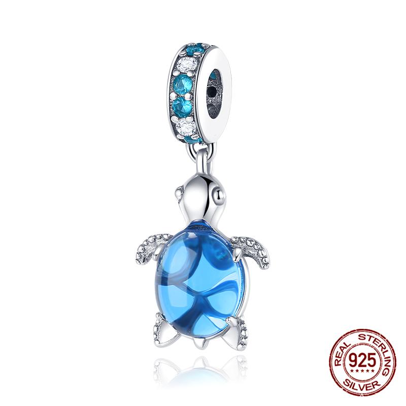 100% Genuine 925 Sterling Silver Ocean Collection Seashell Turtle and Heels Charm Beaded for Original  Bracelet Bracelet