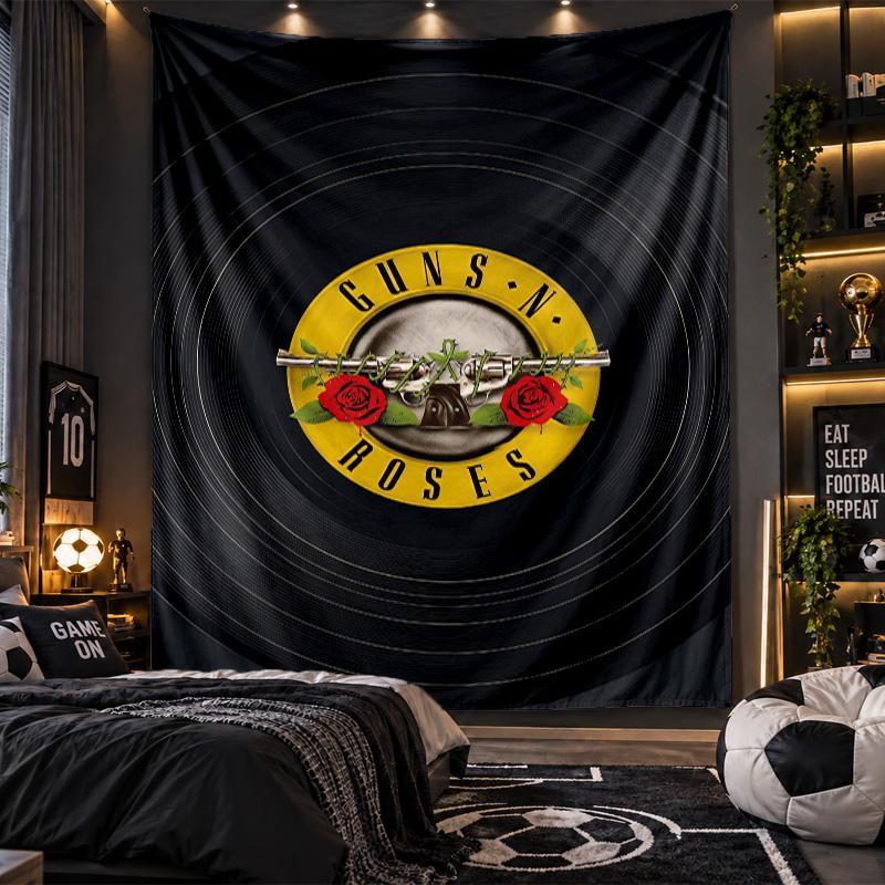 Wall Hanging Tapestry Guns N’ Roses Print Cloth for Living Room Bedroom Home Decor