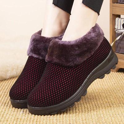 Women's Winter Velvet-Lined Non-Slip Shoes - Thickened Warm Cotton Shoes for Elderly