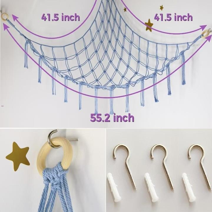 Large Plush Toy Hammock Net for Stuffed Animal Storage In Children's Bedrooms