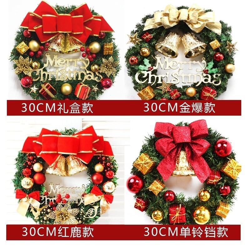 Corona de Navidad Colgante para Puerta Principal Ratán Aguja de Pino Artificial Nieve Guirnaldas Adorno Colgante Año Nuevo Navidad Decoración del Hogar
