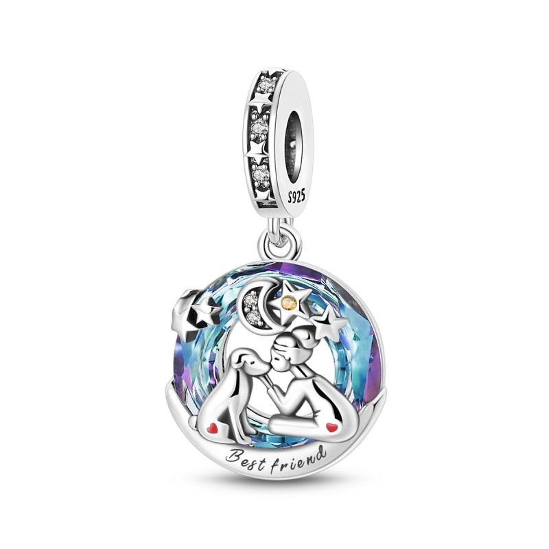 100% Echter Kupfer Engel Ring Stern Mond Anhänger Passend für Original Marken Armband Für Frauen Geburtstag Mode Schmuck Geschenk