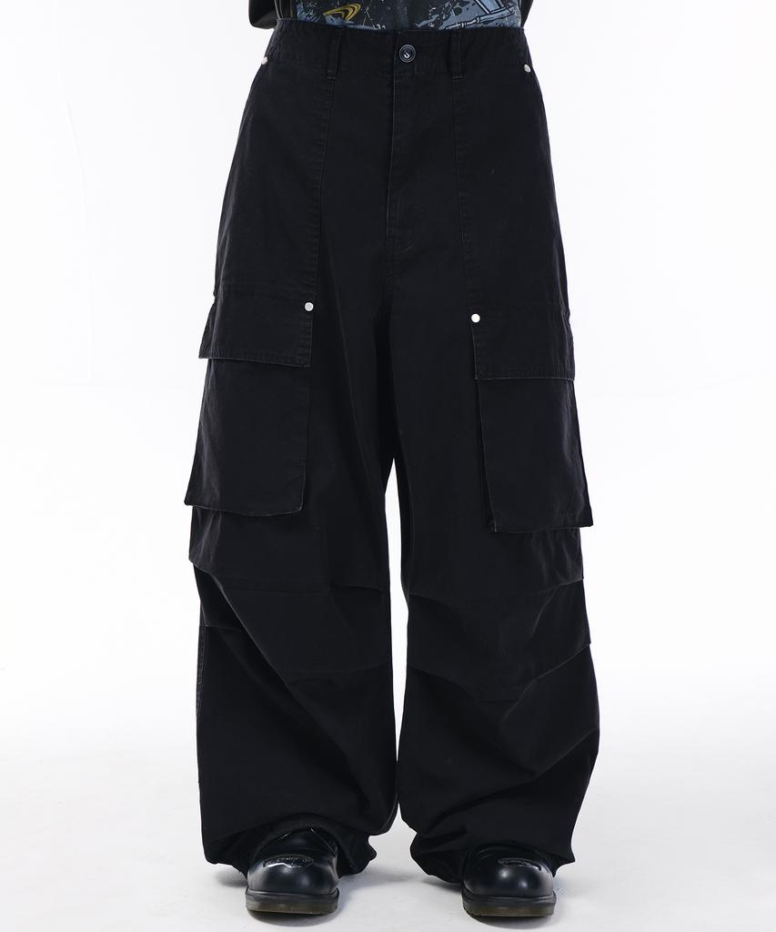 SCALLYWAG Washed Fatigue Front Cargo Pants [Black]