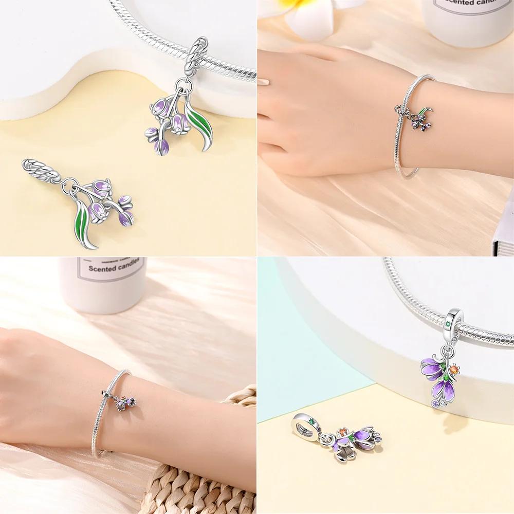 Charms Plata Originales Polychromatic Beads For Charms Real Copper Fashion Bracelet Beads Jewellery Producing Women'S Gift