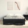 Bed Frame in Black Oak Look 120 x 190 cm Engineered Wood