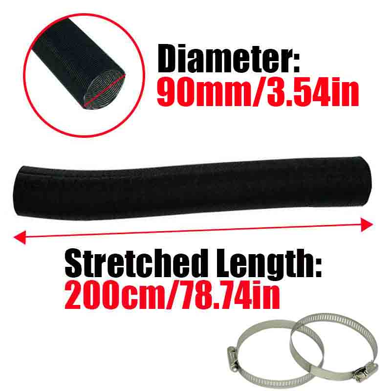 25mm 42mm 60mm 50mm 75mm 80mm 90mm Air Diesel Parking Heater Duct Pipe Tube Hose 2M 3M Length + 2 Clamps For Webasto Eberspacher