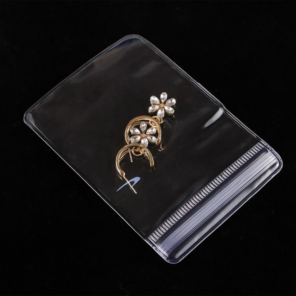 100Pcs PVC Plastic Self Sealing Bag Dustproof Jewelry Bag New Zip Lock Bags Necklace Bracelet Ring