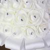 M-Modern-White Rhinestone Ribbon Bridal Wedding Bouquet Handmade Artificial Holding Flowers For Wedding, Bridesmaid Bouquets
