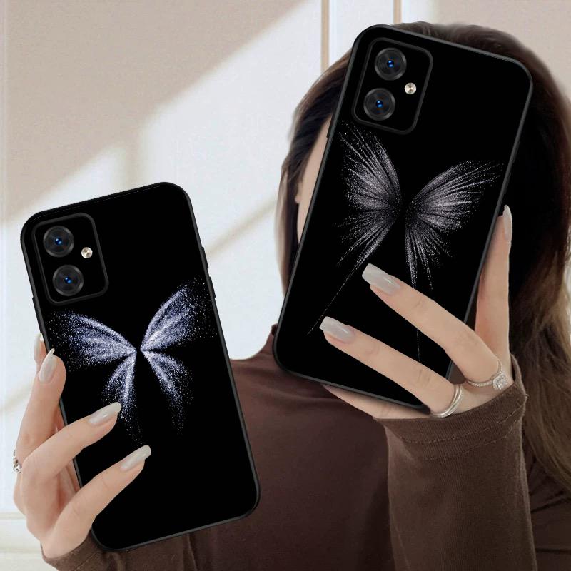 white butterfly For Moto Edge 40 50 Neo 5G E 14 15 G04 G05 4G G24 G34 G35 G54 POWER G55 G75 G84 85 silicone soft phone case