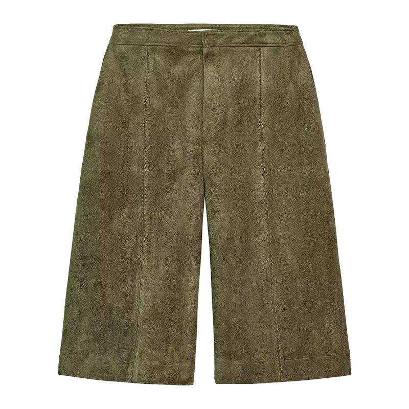 Zaprha 2025 New Arrival Suede Texture Effect Casual Shorts Female Outer Wear Fifth Pants Slim Looking 4344154
