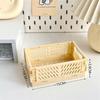 Cute Ins Folding Plastic Storage Rack Organizer Box Student Portable Desktop Food Toy HandAccount Tape Stationery Storage Basket