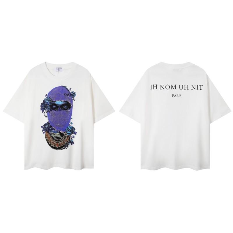 Stranger Things Masked Man Print Tee Men's American IH NOM UH NIT High Street Summer T-Shirt Casual Oversized Top